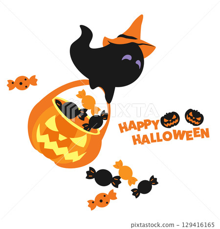 萬聖節鬼魂攜帶糖果的插圖 129416165