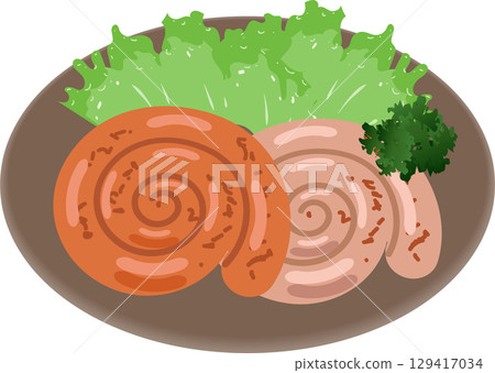 Round sausage Round sausage 129417034