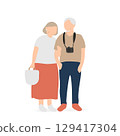一對老年夫婦互相擁抱的旅行插圖 129417304