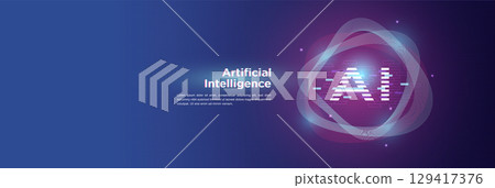 Futuristic AI Robot Head with Digital Circuit Background Futuristic AI Robot Head with Digital Circuit Background 129417376