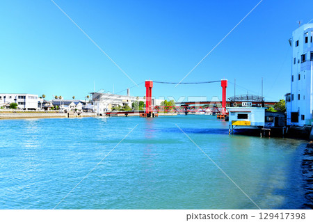 View of the Seto Pedestrian Bridge and the Amakusa Seto Bridge area (Amakusa City, Kumamoto Prefecture) [July 2025] 129417398