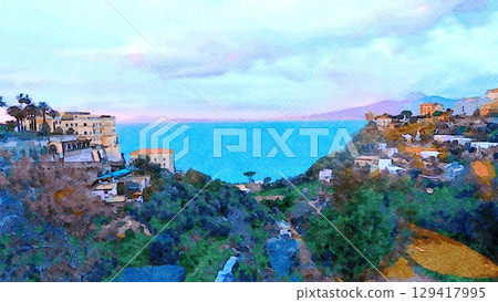 Glimpse of the Gulf of Naples seen from the Sorrento coast. Glimpse of the Gulf of Naples seen from the Sorrento coast. 129417995