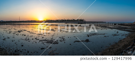 Sunset View Over Marsa Alam Lagoon and Pier Sunset View Over Marsa Alam Lagoon and Pier 129417996