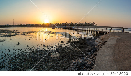 Sunset View Over Marsa Alam Lagoon and Pier Sunset View Over Marsa Alam Lagoon and Pier 129418000