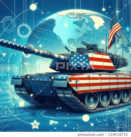 Tariff wars: American flag tanks in global context with Generative AI. 129418732