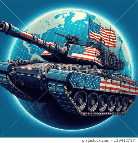 Tariff wars: American flag tanks in global context with Generative AI. 129418737