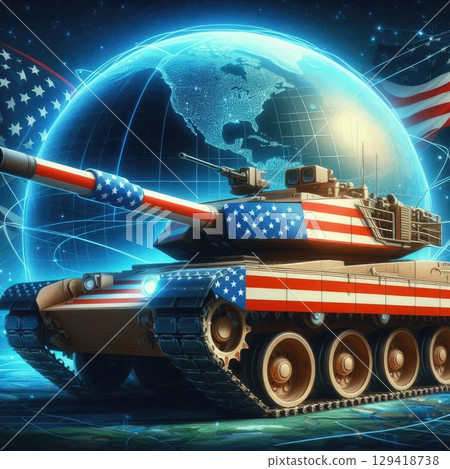 Tariff wars: American flag tanks in global context with Generative AI. 129418738