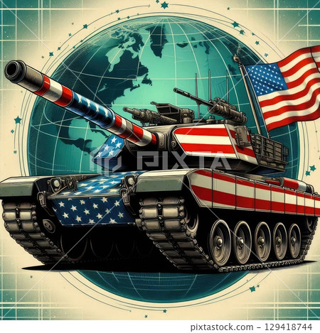 Tariff wars: American flag tanks in global context with Generative AI. 129418744