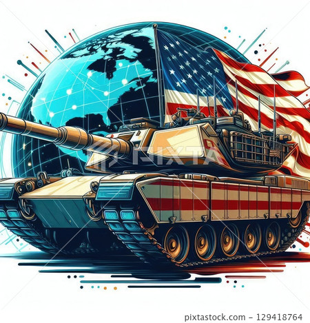 Tariff wars: American flag tanks in global context with Generative AI. 129418764