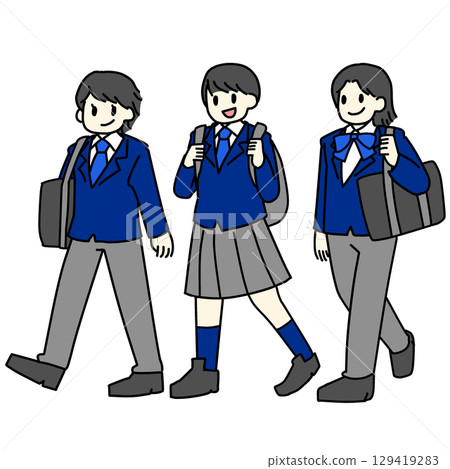 穿著無性別制服的高中生 穿著無性別制服的高中生 129419283