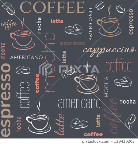 coffee seamless pattern 129420202