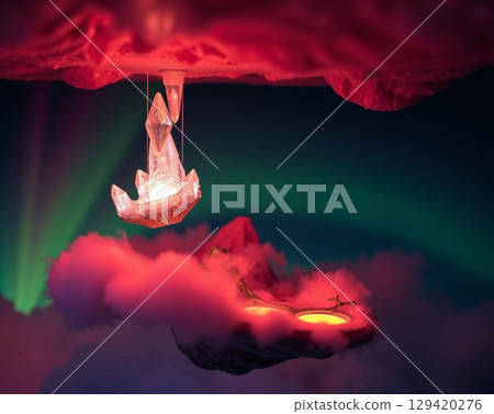 Ethereal Crystal Bloom: A Dreamlike Atmospheric Installation 129420276