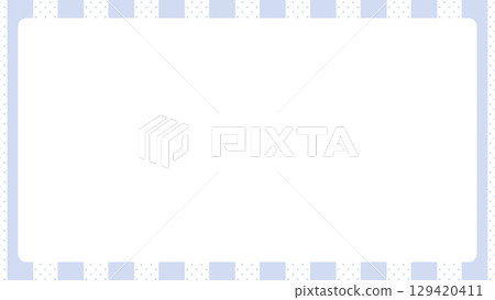 柔和的藍色邊框背景精美可愛的框架 129420411