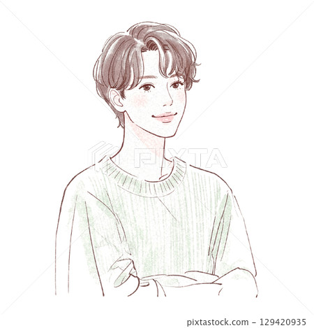 水彩男性肖像-手繪風格 水彩男性肖像-手繪風格 129420935