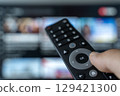 Switching TV Channels with Remote Control 129421300