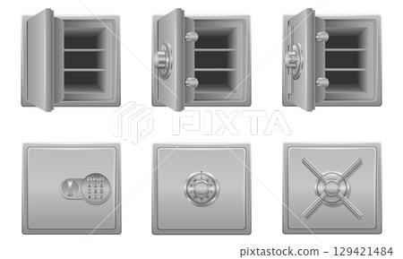 metal safe for storage and security vector illustration 129421484