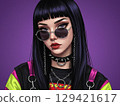 Dark-haired woman wearing sunglasses 129421617