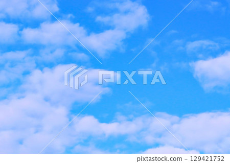 Blue sky and white clouds background material 129421752