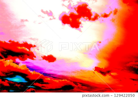 Beautiful patterns of clouds on the background of the sky. Changed color scheme. Beautiful patterns of clouds on the background of the sky. Changed color scheme. 129422050