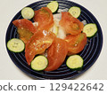 Tomato salad, my wife's home-cooked meals, dinner at home, happy family Title change 129422642