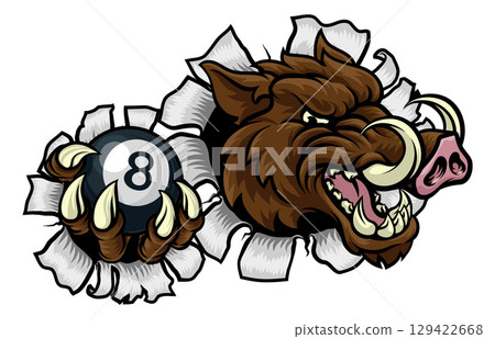 Boar Wild Hog Razorback Warthog Pig Pool Mascot 129422668