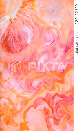 Swirling Pink And Orange Fluid Art Vertical Background 129422860