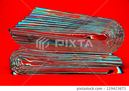 A stack of newspapers, news, corrupt journalism. They are ready for distribution to readers A stack of newspapers, news, corrupt journalism. They are ready for distribution to readers 129423671