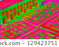 Stack of red bricks for construction, hollow brick.  129423751