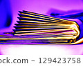 A stack of newspapers. They are ready for distribution to readers. 129423758