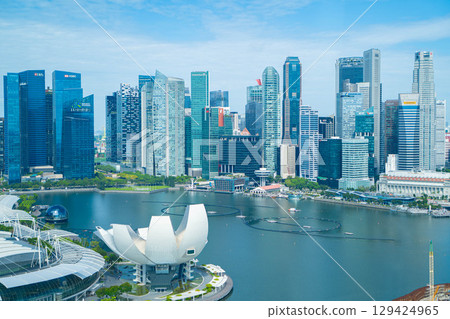 Skyscrapers and skyline of Singapore's Marina Bay Skyscrapers and skyline of Singapore's Marina Bay 129424965
