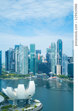 Skyscrapers and skyline of Singapore's Marina Bay Skyscrapers and skyline of Singapore's Marina Bay 129424966