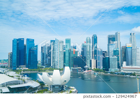 Skyscrapers and skyline of Singapore's Marina Bay Skyscrapers and skyline of Singapore's Marina Bay 129424967