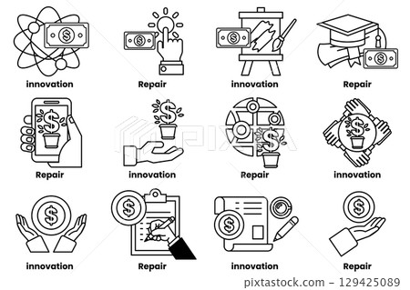 image is a series of illustrations of people working in various professions image is a series of illustrations of people working in various professions 129425089