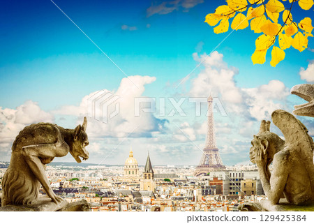 Gargoyle of Notre Dame Cathedral church 129425384