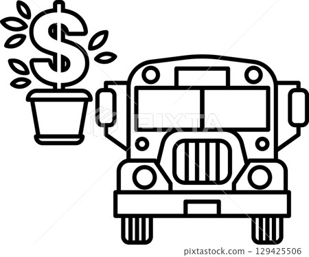 A dollar sign is on a bus A dollar sign is on a bus 129425506