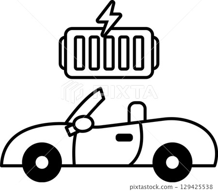 A car with a battery on the hood 129425538