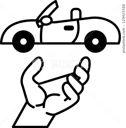 A hand is holding a car 129425588