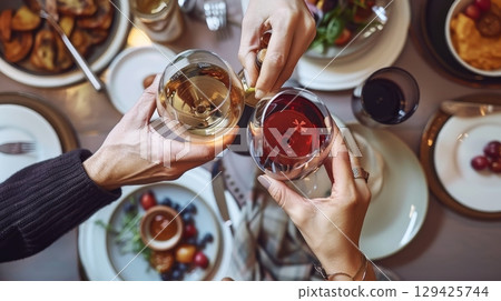 Cheers to Friendship A Joyful Celebration Filled with Delicious Food and Refreshing Drinks for Everyone Cheers to Friendship A Joyful Celebration Filled with Delicious Food and Refreshing Drinks for Everyone 129425744