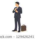 A man getting dressed for a business meeting 129426241