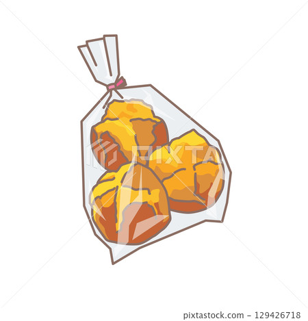 用塑膠袋包裹的Sata Andagi 用塑膠袋包裹的Sata Andagi 129426718