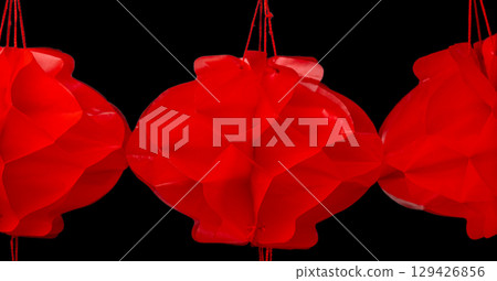 red chinese lanterns isolated 129426856