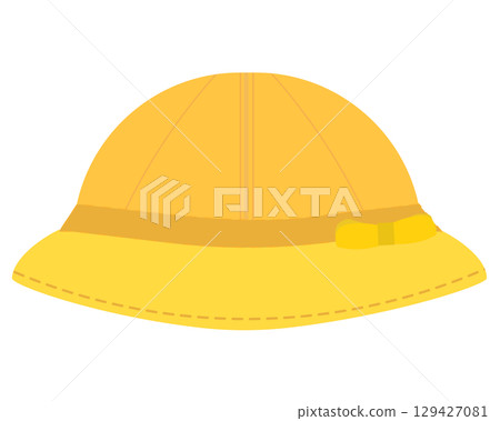 小學生黃色帽子 黃色校帽 交通安全帽 向量插圖 小學生黃色帽子 黃色校帽 交通安全帽 向量插圖 129427081