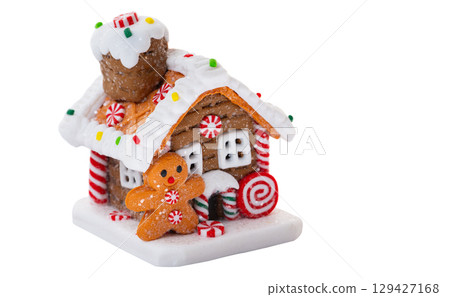 christmas gingerbread house isolated 129427168