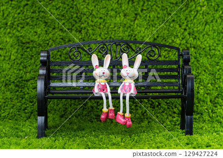 happy Easter bunnies 129427224