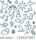 Snow, weather, winter illustration line drawing 129427267
