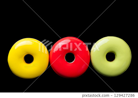 glazed donuts isolated 129427286
