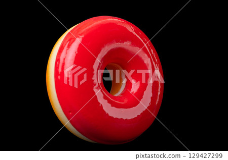 beautiful red donut isolated 129427299