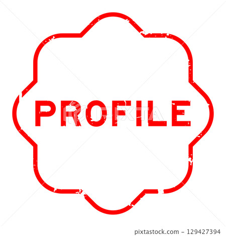 Grunge red profile word rubber seal stamp on white background 129427394