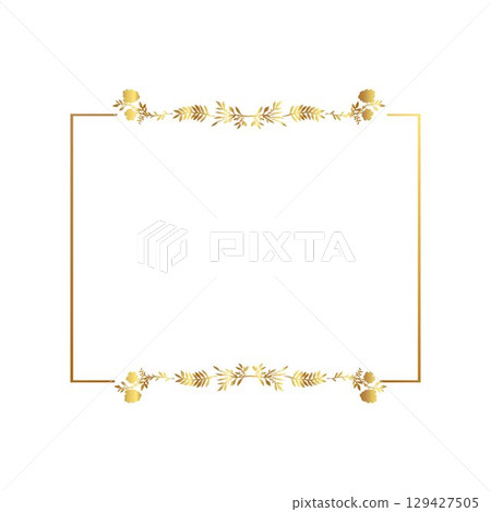 Elegant Golden Frame with Floral Accents free vector illustration 129427505