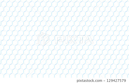 Blue hexagonal pattern made of sharp lines 129427579
